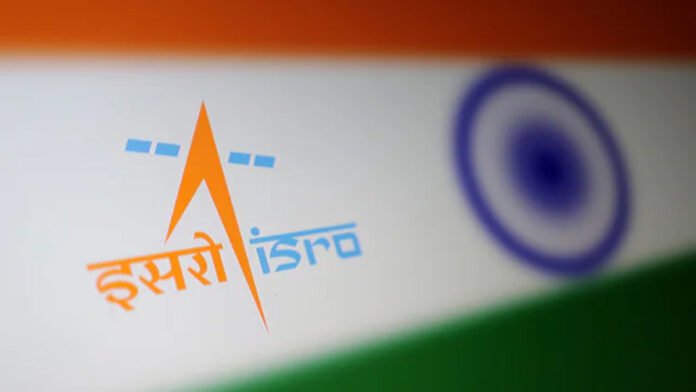 ISRO logo with India flag