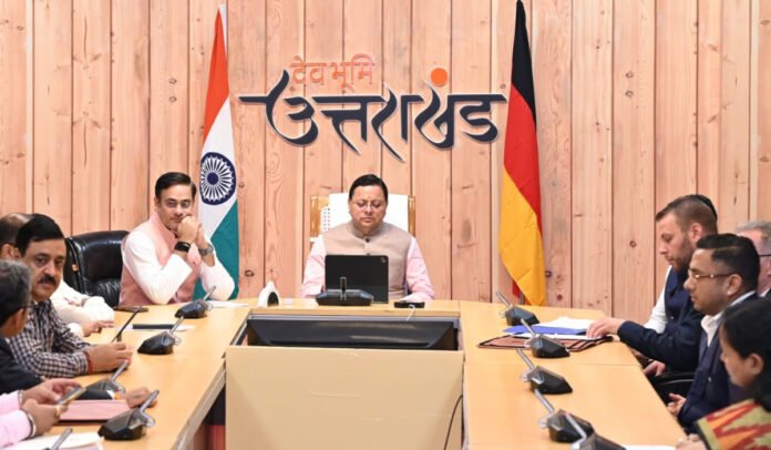 Pushkar Singh Dhami with German delegation