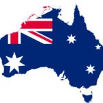 Australia map and flag