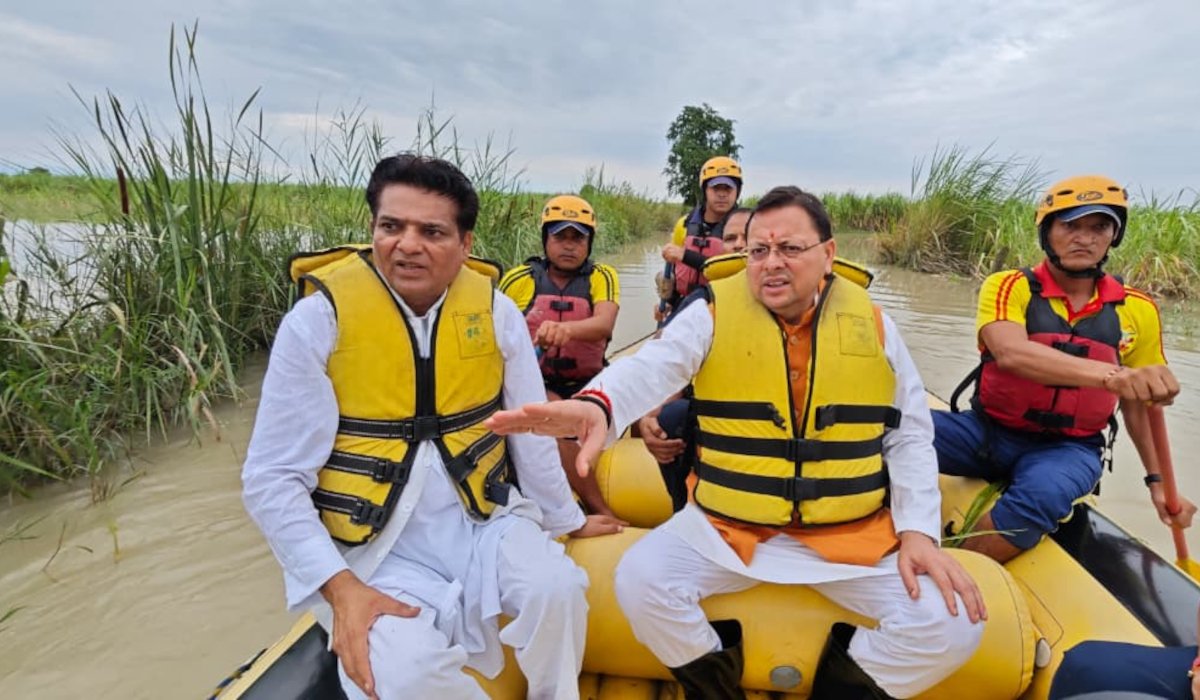 Pushkar Singh Dhami reviewing flood situation