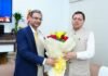 CM Dhami Meets RBI Governor on State’s Economy Pushkar Singh Dhami with Sanjay Malhotra