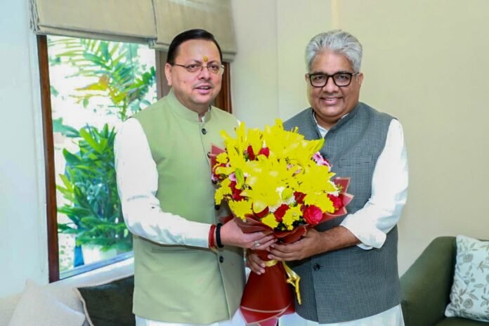 Pushkar Singh Dhami with Bhupender Yadav Pushkar Singh Dhami with Bhupender Yadav