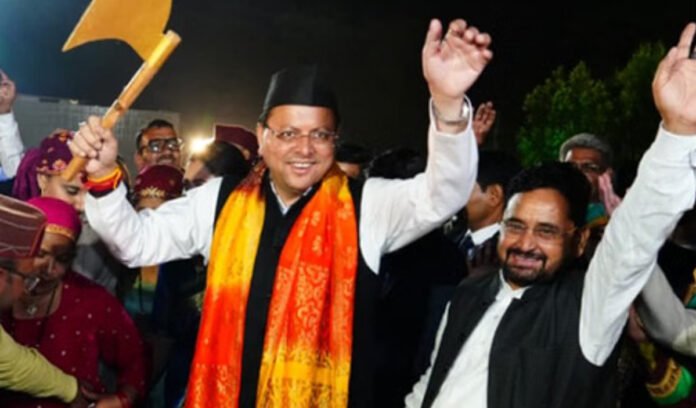 Pushkar Singh Dhami celebrating Igas festival