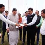 CM Dhami Reviews FRI Preparations For Silver Jubilee Event Pushkar Singh Dhami inspecting the Silver Jubilee celebration venue at FRI Dehradun