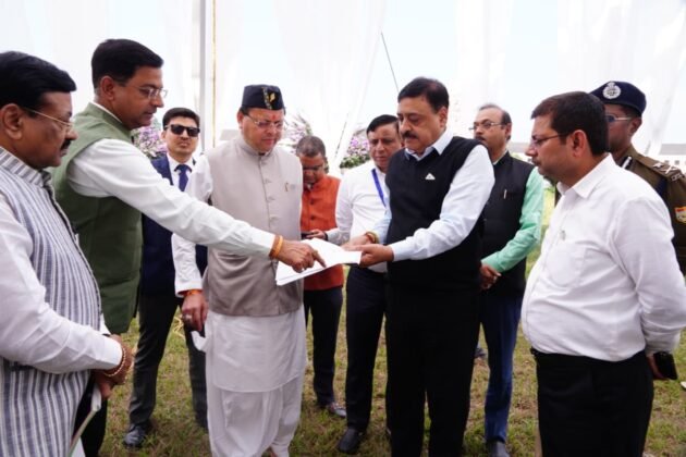 Pushkar Singh Dhami inspecting the Silver Jubilee celebration venue at FRI Dehradun