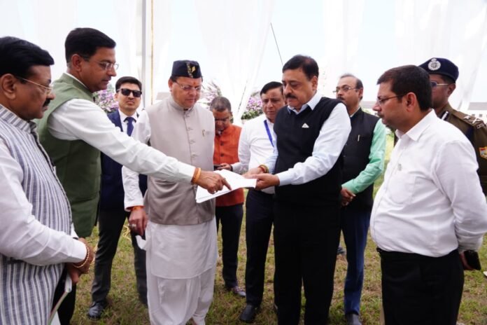 Pushkar Singh Dhami inspecting the Silver Jubilee celebration venue at FRI Dehradun