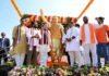 CM Dhami Unveils Vajpayee Statue In AP, Addresses Public Meet Pushkar Singh Dhami in Andhra Pradesh