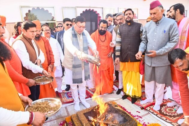 Pushkar Singh Dhami offering prayers at Daksheshwar Mahadev Temple